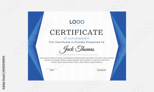 Obraz minimal certificate template. modern elegant certificate. customizable certificate