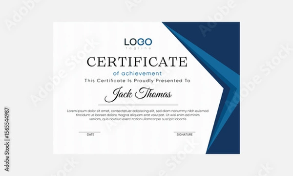 Obraz vector gradient modern certificate. simple modern certificate. certificate template design