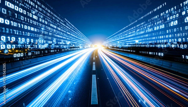Obraz Digital Highway Data Stream Speed.