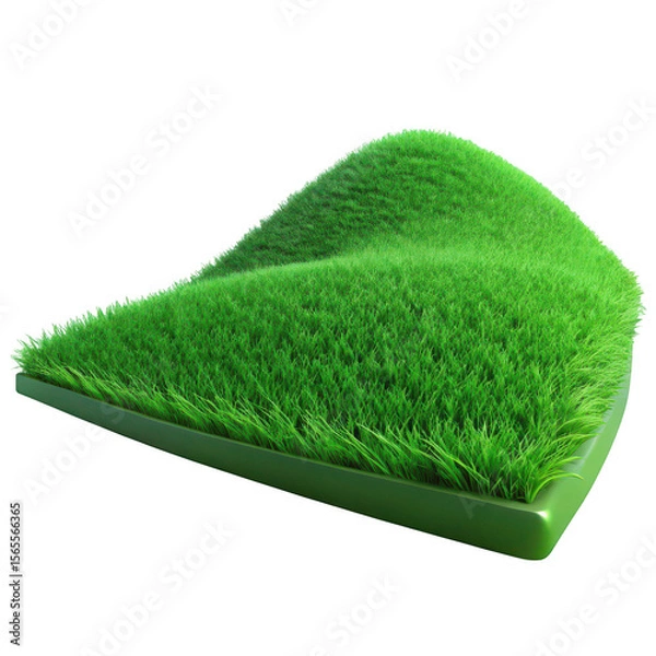 Fototapeta Vibrant green grass hill with smooth undulating surface