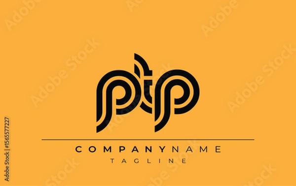 Obraz PTP Creative Unique Modern Letter Logo Design. Stylized logo featuring a unique letter design, presenting abstract minimalist aesthetics and modern appeal.
