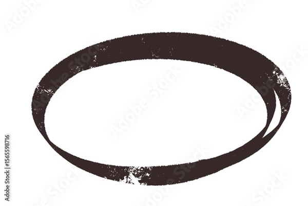 Fototapeta A brown grunge oval shape is isolated on transparent background