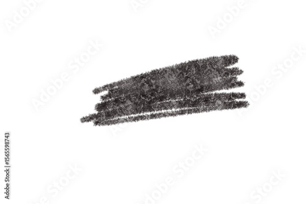 Fototapeta A dark gray charcoal smear isolated on transparent background