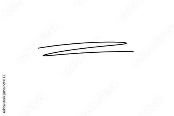 Fototapeta A simple black line curves and zigzags, isolated on transparent background