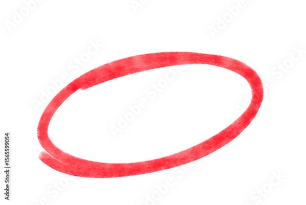 Fototapeta A red watercolor circle is isolated on transparent background