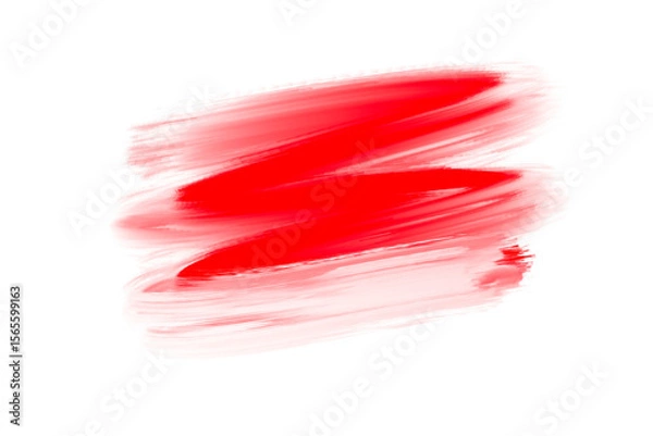 Obraz A red watercolor brush stroke isolated on transparent background