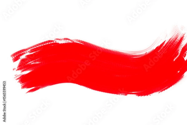 Fototapeta A vibrant red brushstroke isolated on transparent background creates a bold artistic statement