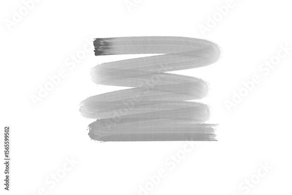 Obraz Gray watercolor brush stroke isolated on transparent background