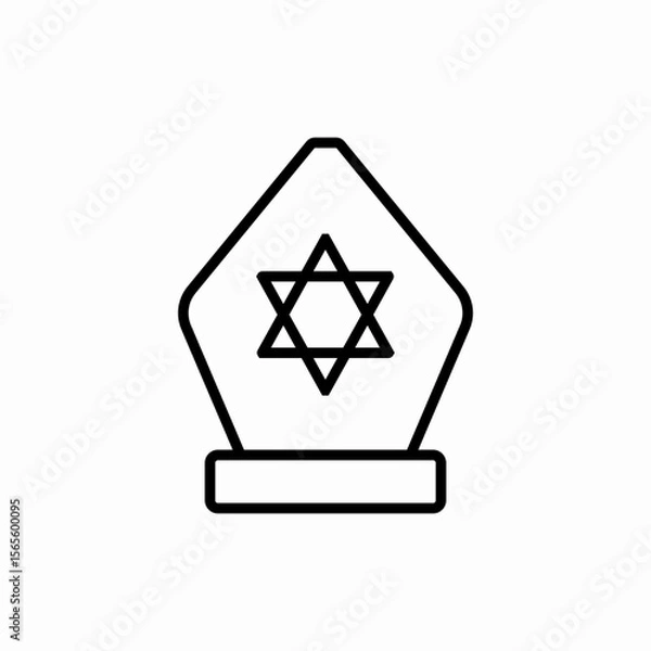 Obraz grave  jewish icon vector sign
