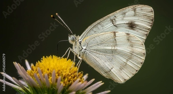 Fototapeta Pale butterfly on flower