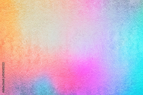 Obraz Abstract pastel rainbow hologram, silver iridescent foil texture background, raster image.	