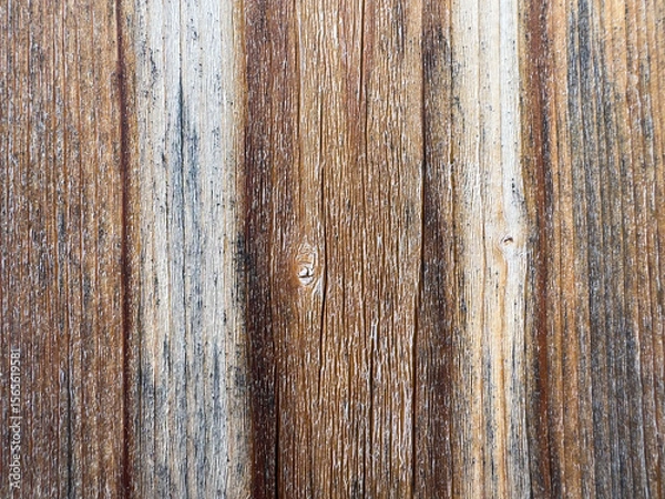 Fototapeta Close-up of weathered wooden planks with natural texture and grain