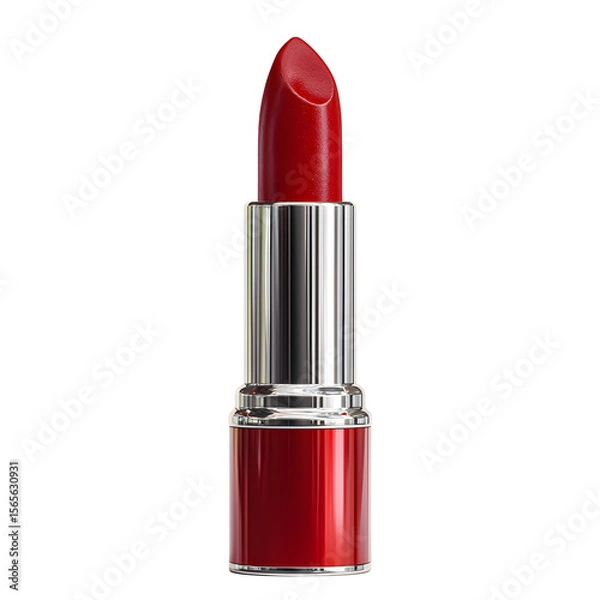 Fototapeta Striking red lipstick creates an elegant and bold cosmetic accent, transparent background