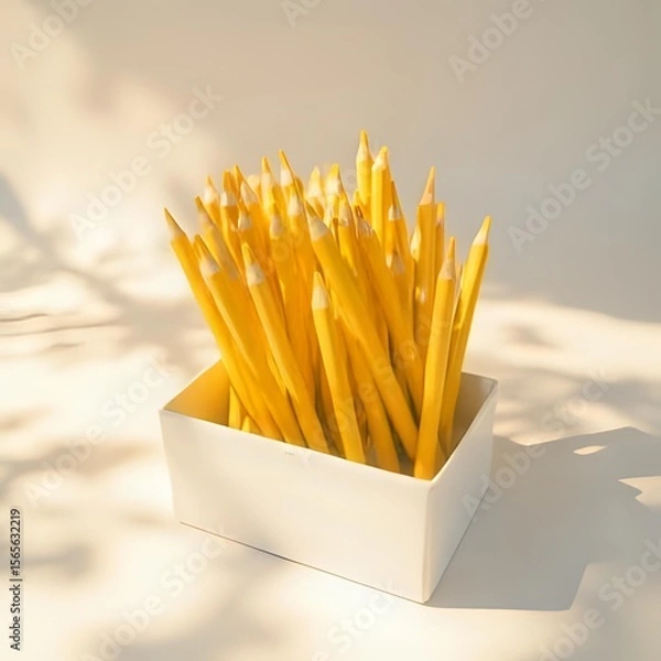 Obraz Set of yellow colored pencils