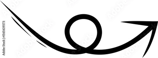 Obraz Black loop arrow icon isolated on transparent background