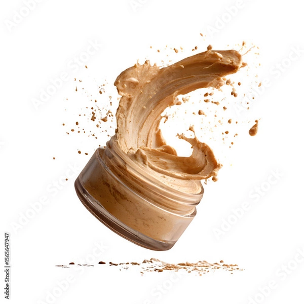 Fototapeta Dynamic Splash of Liquid Foundation in Jar


