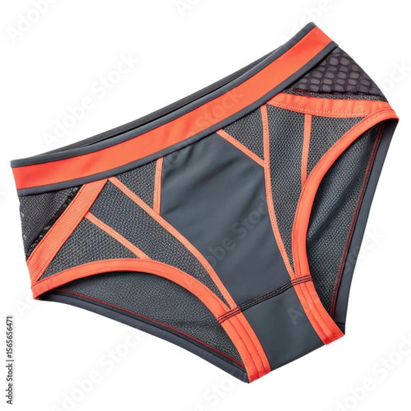 Fototapeta Stylish and modern sports panty in grey and orange design with mesh fabric for athletic activities and active lifestyles