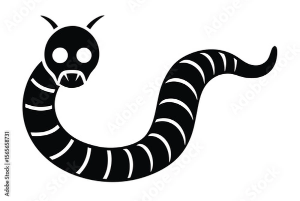 Obraz worm with skull vector icon