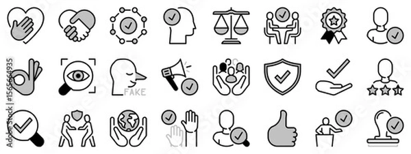 Fototapeta Icons in two tones about trust