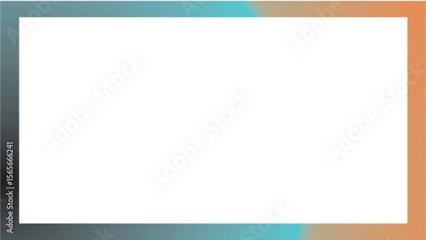Fototapeta Abstract Gradient Frame Teal, Orange, and Gray Border Design