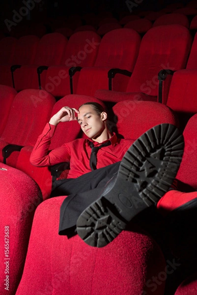 Obraz man watching tv