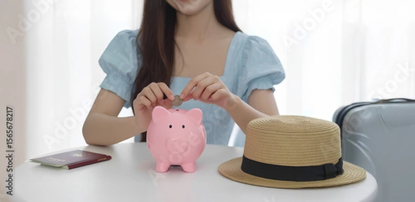 Fototapeta A piggy bank symbolizes more than just saving coins—it represents discipline, dreams, and a hopeful future.