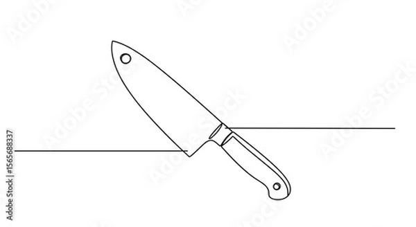 Obraz Cutting knife on a kitchen countertop