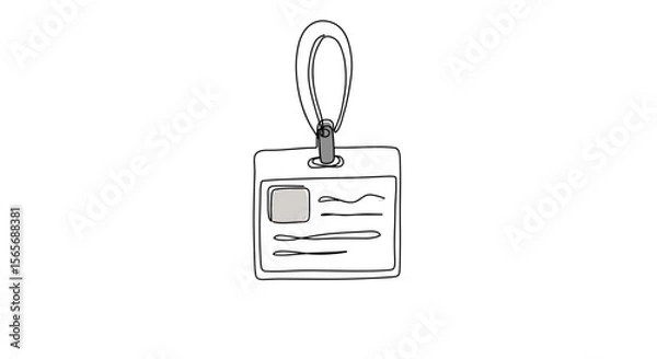 Obraz Blank ID card with clip on white background