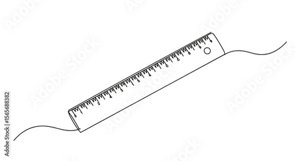 Obraz Ruler measuring line on white background