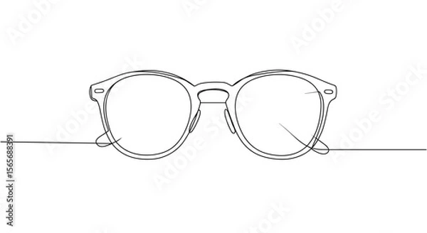 Obraz Line art sunglasses on a minimalist background