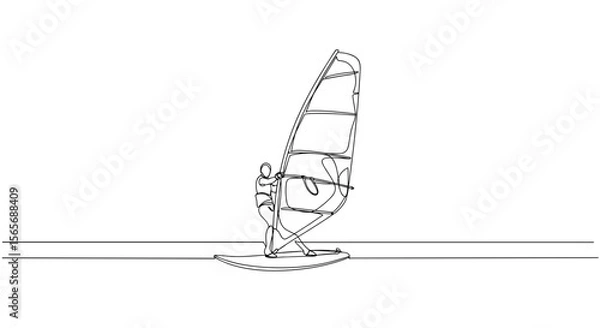 Obraz Windsurfer gliding on water