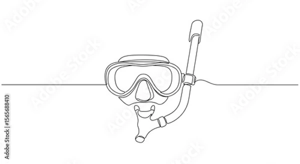 Obraz Snorkeling mask with snorkel against a minimalist background