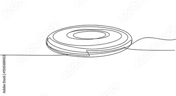 Obraz One-line drawing of a circular object on a flat surface
