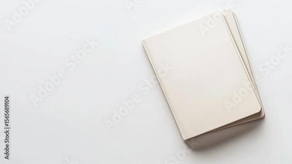 Fototapeta Open blank notebook with spiral binding on white background for writing, journaling or planning