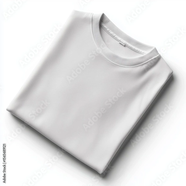 Obraz Classic plain white crew neck long sleeve t shirt with smooth fabric and minimalist design for casual fashion and versatile styles