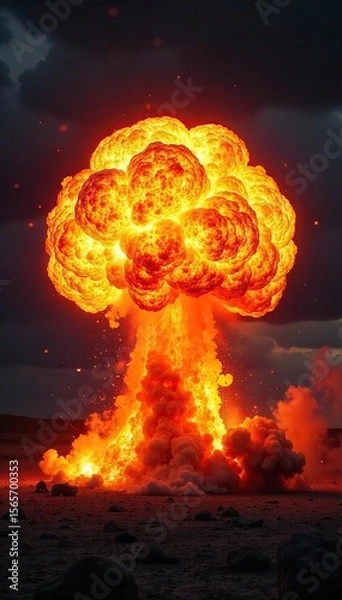 Obraz Intense High-Resolution Explosion Superheated Gases Expand in Fiery Detonation, Capturing Power and Destruction