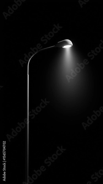 Obraz Street lamp illuminating dark urban night with bright light