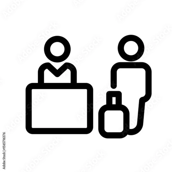 Fototapeta Checkout Icon - Travel Symbol for Departure in Airports and Hotels
