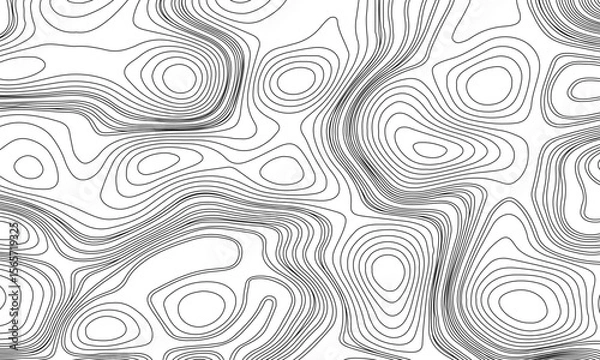 Fototapeta Abstract design of topographic contour lines on a clean white background, Designed in vector style, perfect for use in geographic.