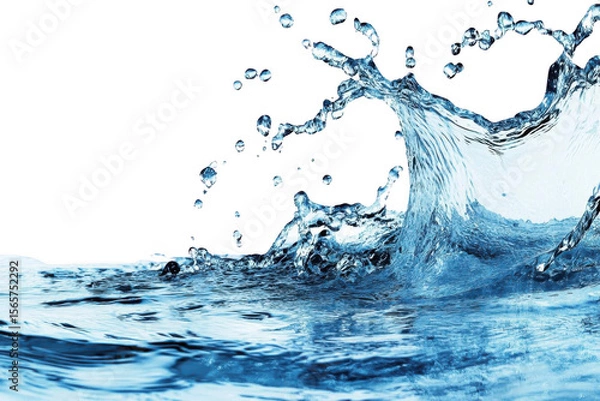 Fototapeta Water Motion, Blue Splash Creates Dynamic Abstract Concept with Water Drops