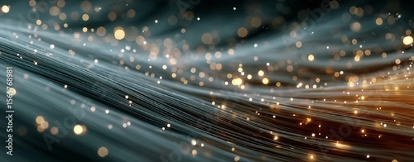 Fototapeta Flowing Soft Light Trails with Natural Noise Texture and Glowing Sparks for Mindful Relaxation and Unplugged Moments