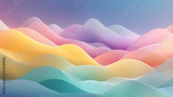 Fototapeta Pastel Gradient Waves with Calming Flow – Abstract Background for Mental Wellness, Emotional Support, and Gentle Relaxation Themes,background