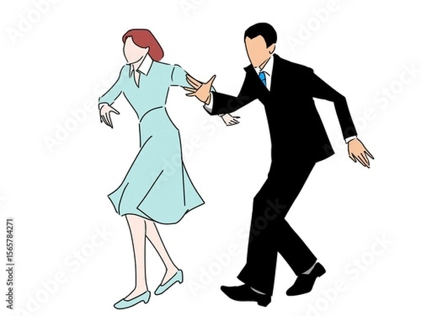 Obraz タップダンスをする男女のカップル