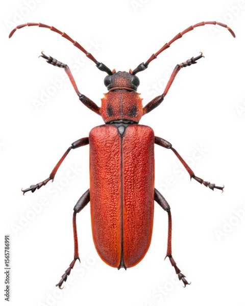 Obraz Longhorn beetle Stictoleptura rubra isolated on a transparent background