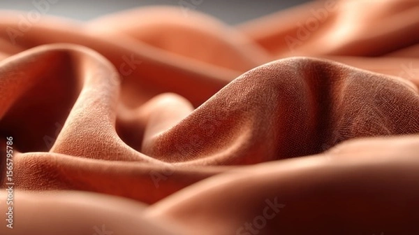 Fototapeta Abstract Draped Fabric Texture: Peachy Softness