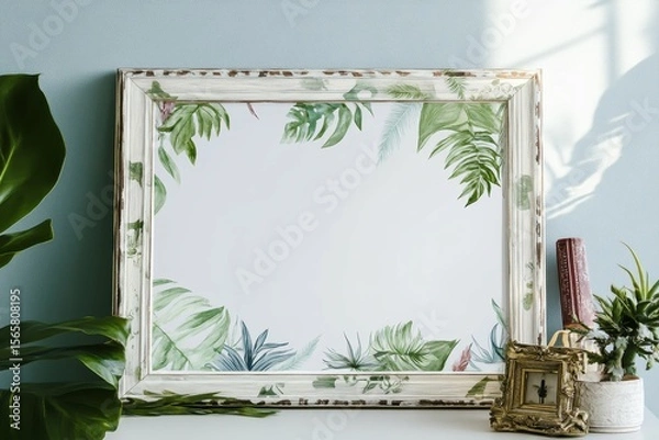 Fototapeta high definition visual of Watercolor boho frame design