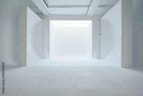 Fototapeta Pixel Perfect Image of a White Room with a White Backdrop and a Light on it