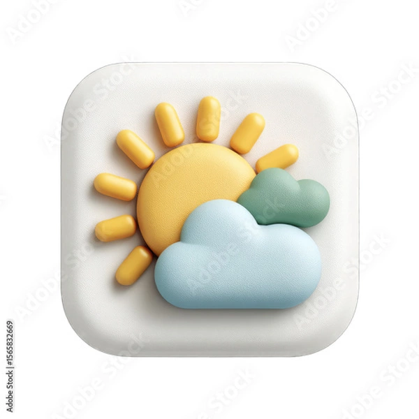 Obraz Square icon depicts sun and clouds