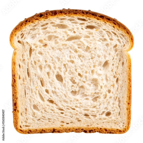 Fototapeta A slice of delicious bread showing the texture