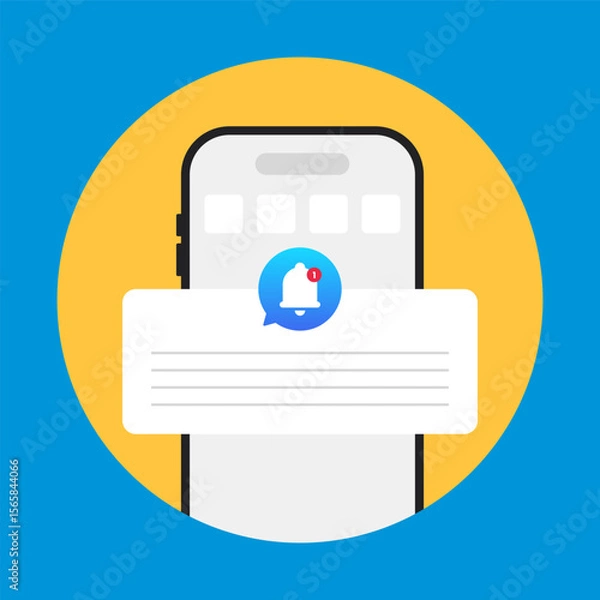Obraz Mobile Notification Popup with Alert Bell Icon